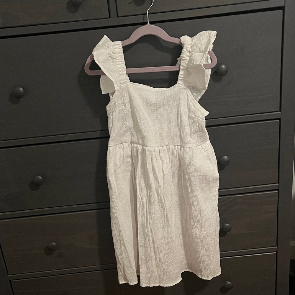 Adorable White Ruffled Kids Dress